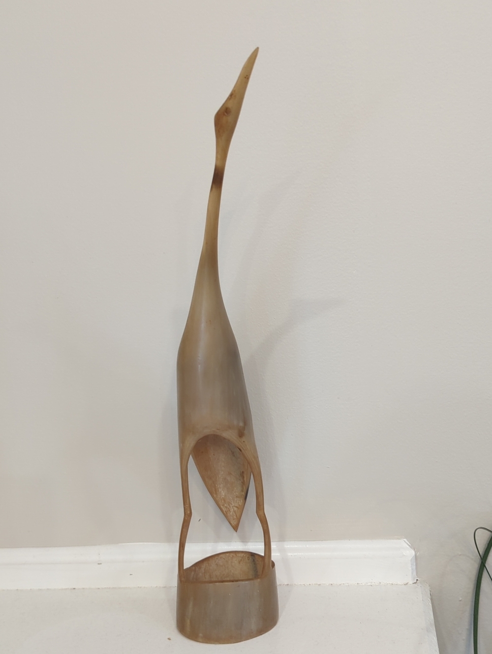 Vintage Carved Horn Crane or Egret Figurine - Picture 2 of 7